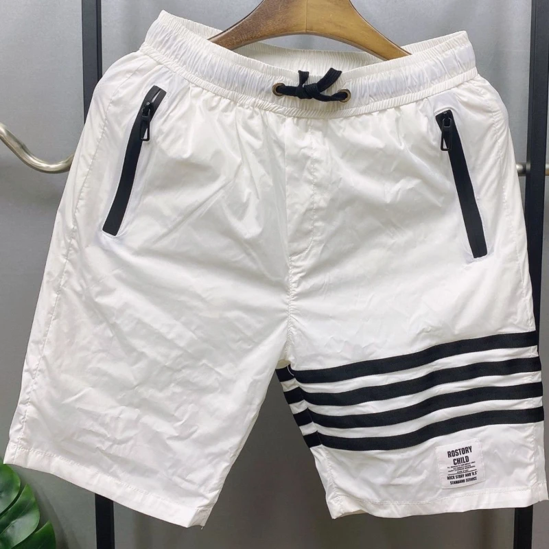 Men‘s Casual Shorts Summer Sports Striped Shorts Fitness Running Breathable Short Pants Korean Fashion Jogging Training Pants