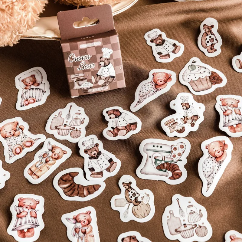 

45Sheets Diy Retro Decorative Sticker Label Diary Scrapbooking Handbook Planner Stationery Album Phone Sticker New