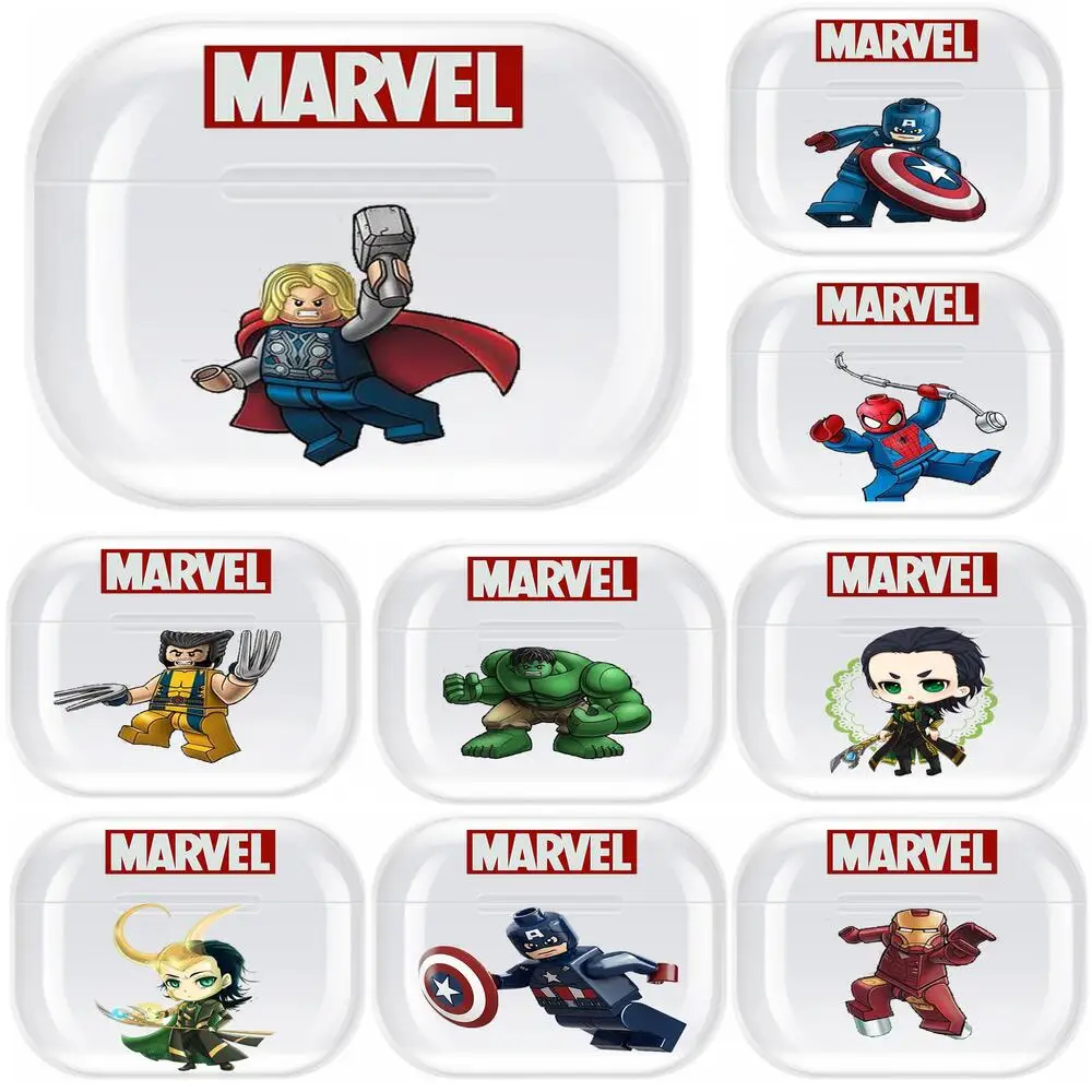 

HD Cute Marvel Heroes Transparent TPU Case For Airpods Pro 3 Case Silicone Headphone Accessories Air Pods 3 Apple Protective 1 2