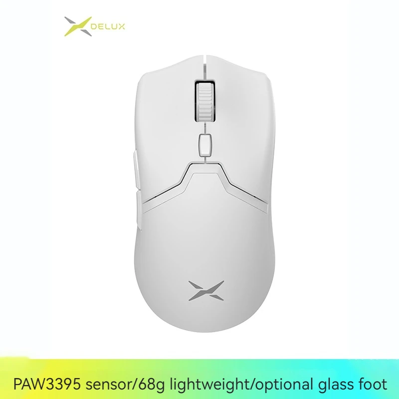 

Delux M800pro Game Mouse Wired Wireless Bluetooth Three Mode Paw3395 Lightweight Ergonomic Optoelectronic Up To 26000dpi Mouse