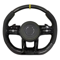 djzg 2022 custom leather car steering wheel fit for mercedes benz w447 v250 v260 amg gle cla carbon fiber steering wheel