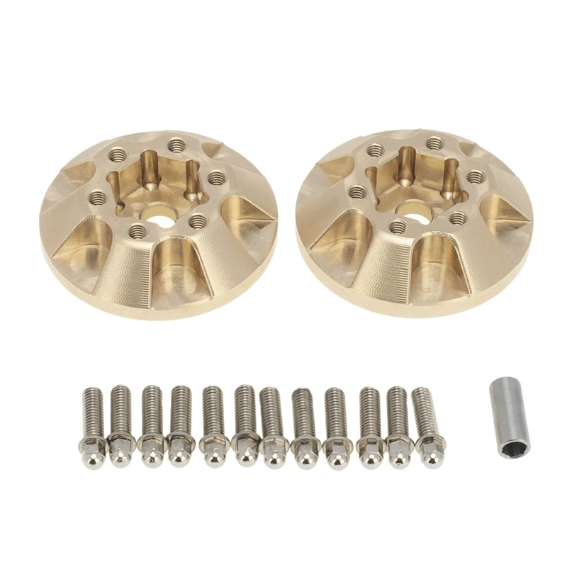 

2 шт. латунные Утяжеленные шестигранные грузики 12 мм для 1/10 RC Crawler 1,9 2,2 осевой обод колеса SCX10 Traxxas TRX4 D90