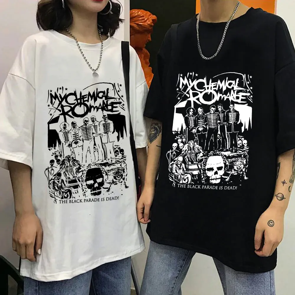 

My Chemical Romance Mcr Dead Men T Shirt Black Parade Emo Rock Summer Oversized T Shirt Harajuku Fashion Streetwear Tops Tee