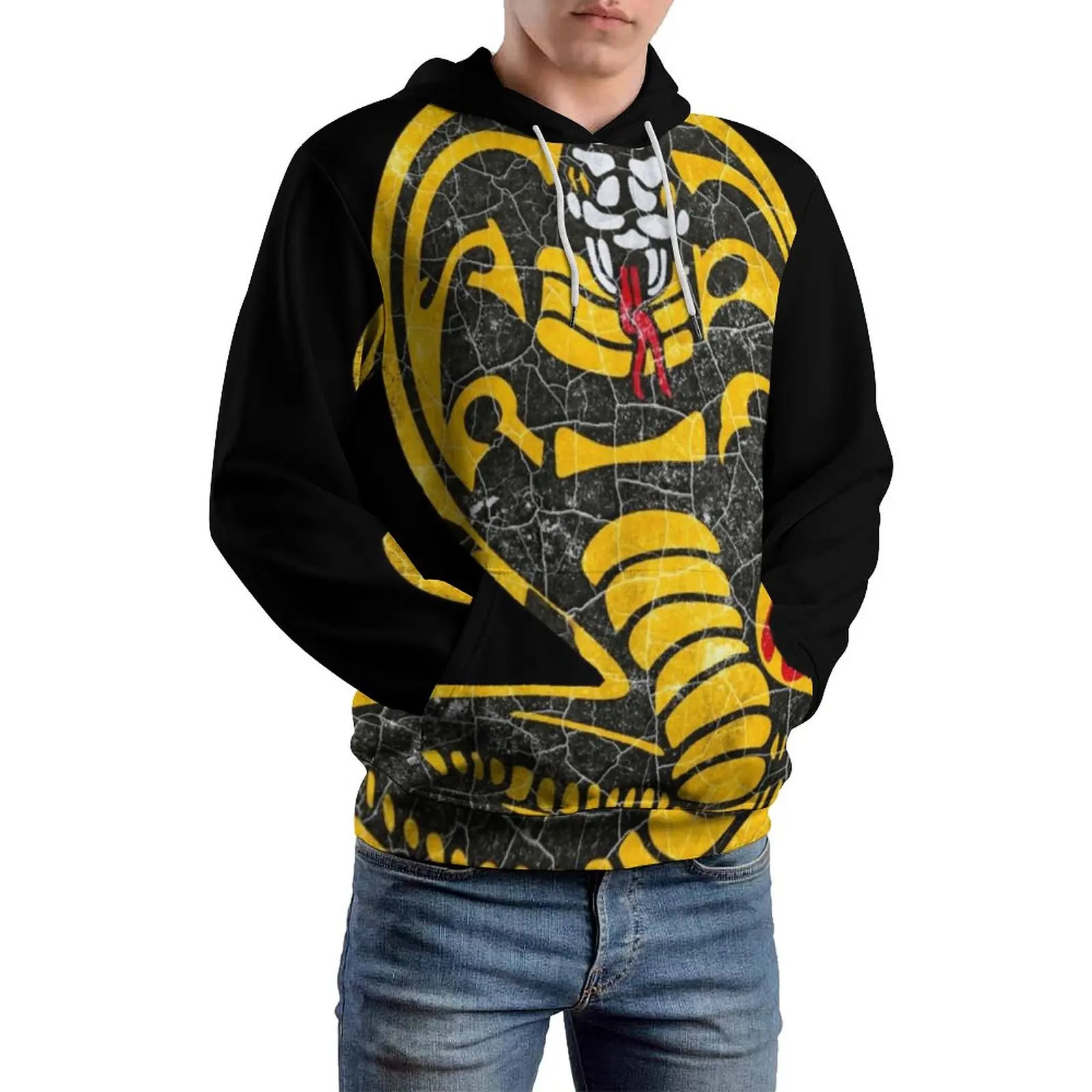

Cobra Kai Crack Casual Hoodies Couple Film Kawaii Custom Sweatshirts Winter Long Sleeve Streetwear Oversized Hoodie