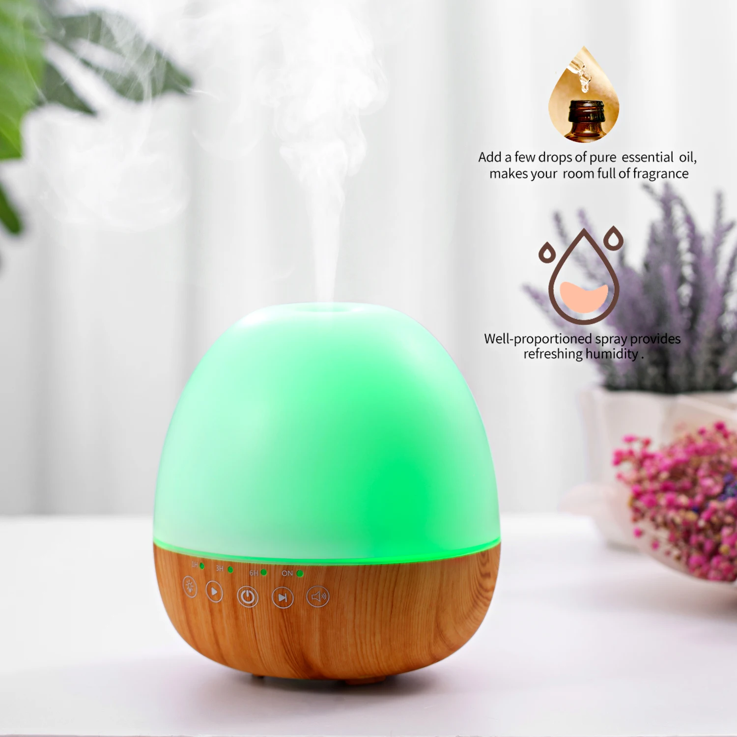 

2021 New Design 500ML Baby Sleepy Light Aromatherapy White Noise Sound Aroma Essential Oil Diffuser