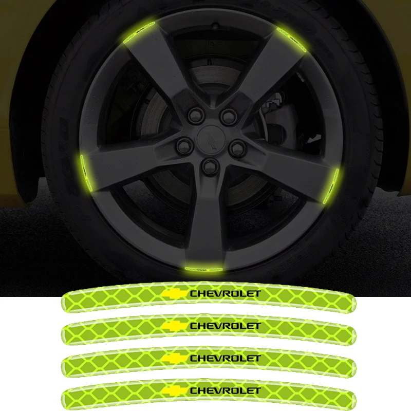 

20Pcs car wheel hub reflective stickers warning reflective strips For Chevrolets Cruze Captiva Lacetti Aveo Niva Trax Malibu Oni