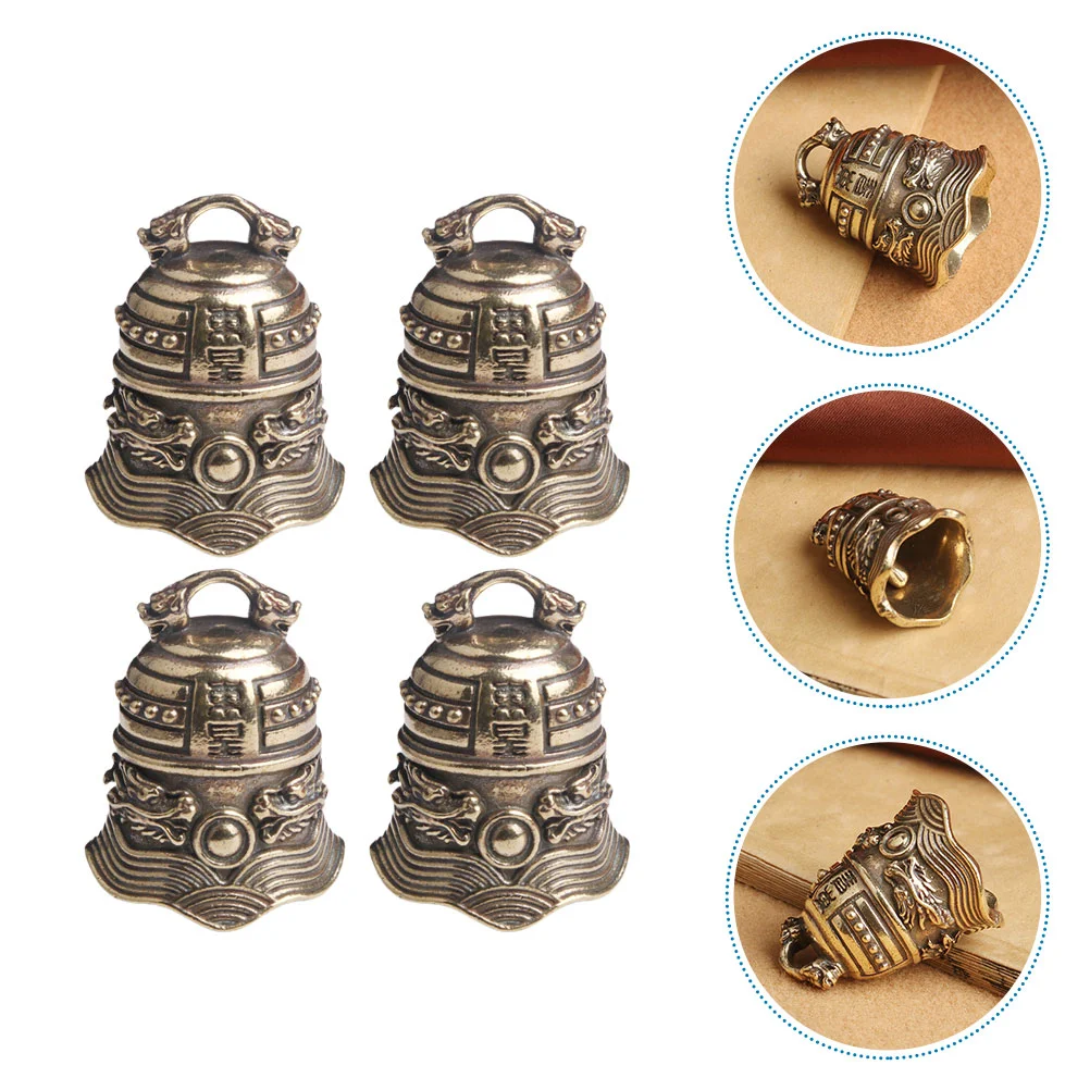

4pcs Vintage Keyring Bell Pendants DIY Hanging Bells Keychain Bell Charms DIY Bells Decor