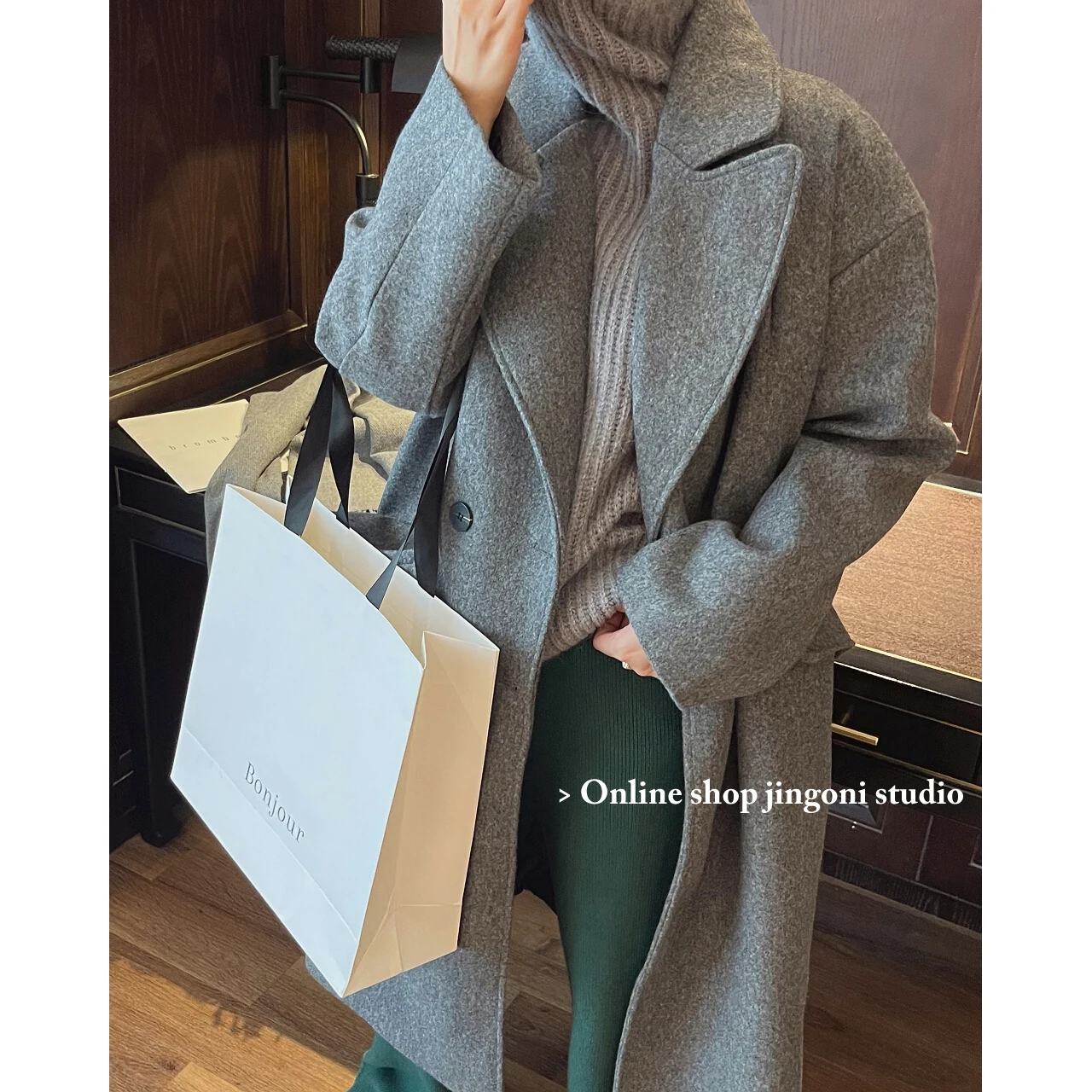 2022 Woman Za Oem Woolen Tweed Long Oversize Heavy Trench Coats Cardigans Jackets Clothing Korean Fashion Tops Vintage Winter