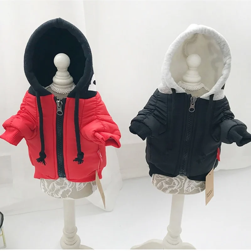

Luxury Designer Dog Hoodie Winter Windproof Warm Pet Clothes Fashion Cotton Sweatshirt Dachshund Puppy Small Medium Coat Suit