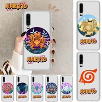 transparent naruto bijuu anime phone case for huawei p50 p40 p30 p20 p10 p9 p8 lite e pro plus etui coque painting hoesjes com