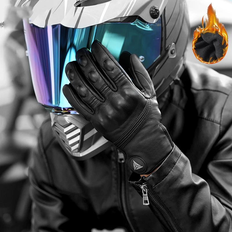 Перчатки из натуральной кожи мужские мотоциклетные перчатки для мотокросса