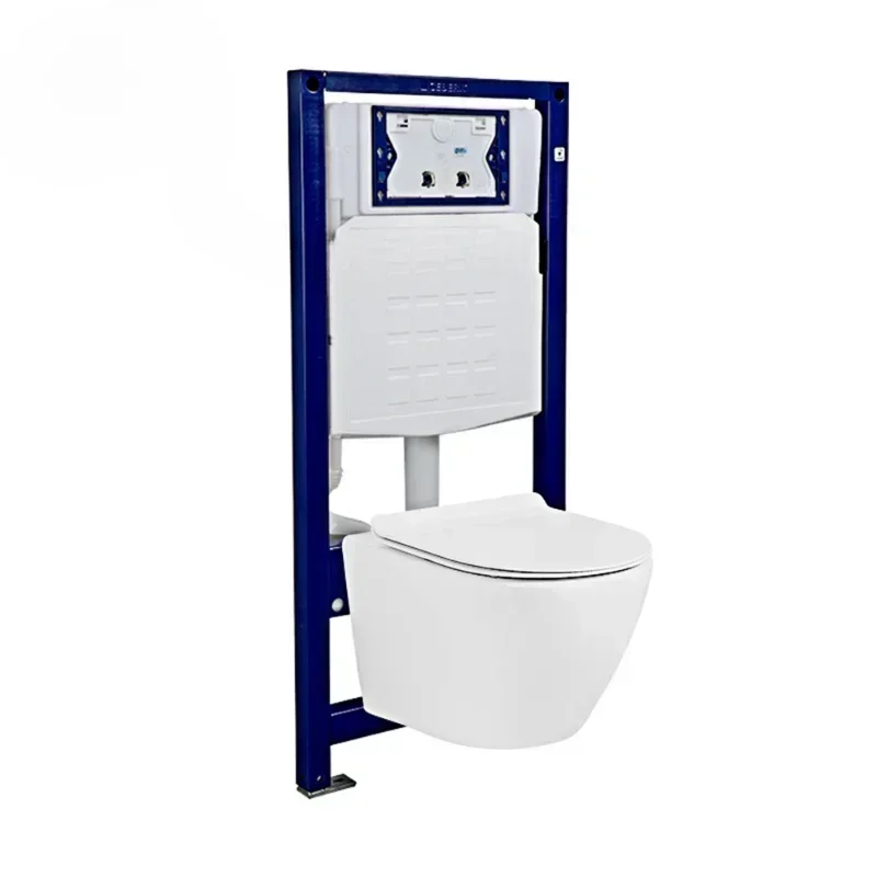 Круглая керамическая гигиеническая посуда без оправы легко чистится. Экономия