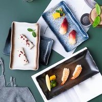 1pc japanese style ceramic rectangular sushi salad dinner long plate dishes restaurant tableware dinnerware set plates