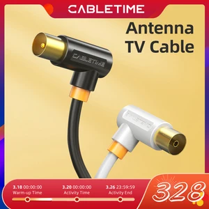 Imported CABLETIME TV Cable 90degree Digital TV Line Satellite Antenna High Quality STB for HD Television Vid