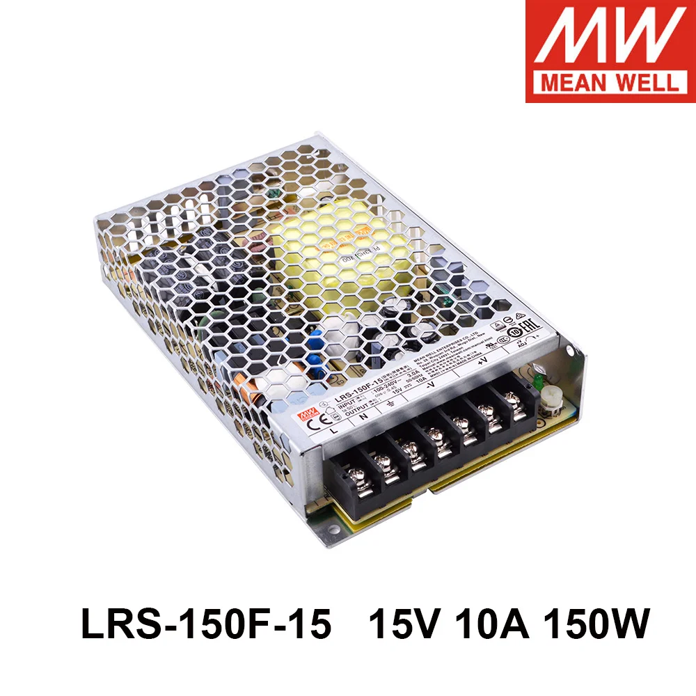 

MEAN WELL LRS-150F-15 85-264V AC TO DC 15V 10A 150W Meanwell LRS-150F Single Output Switching Power Supply