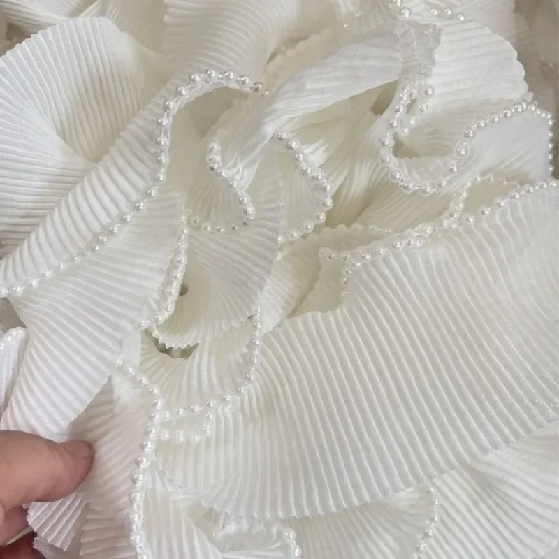 6 5 см широкое кружево с одним краем жемчуг Сделай Сам Вышивка Аппликация воротник