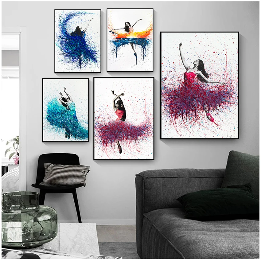 

Modern Elegant Dancing Ballerina Modular Picture Ballet Posters and Prints Dancing Girl Canvas Painting Home Wall Decor Cuadros
