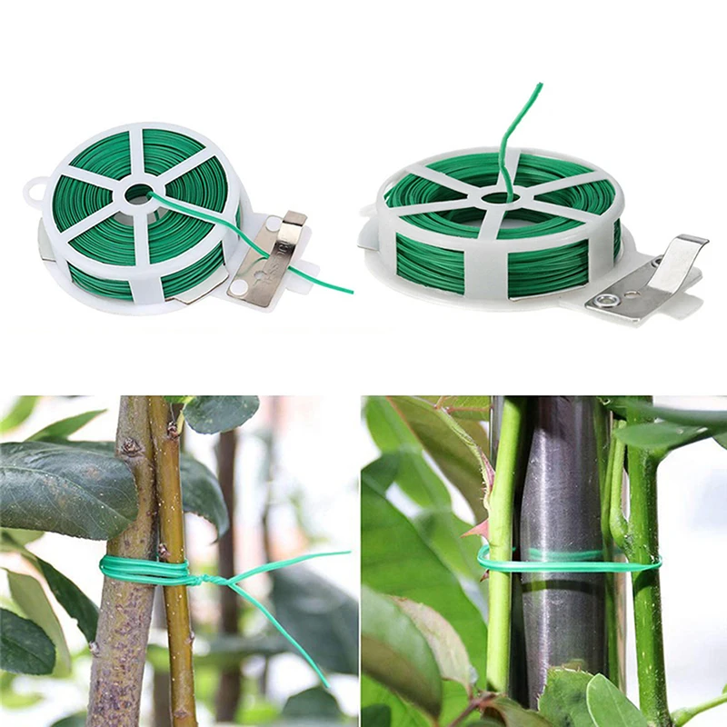 

20/50 м садовая кабельная стяжка для растений, портативная многоразовая проволочная стяжка для растений, цветов, кабель с ножом, принадлежности для поддержки садовых растений