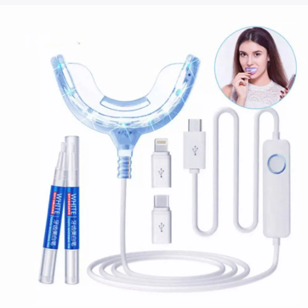 

Smart LED Teeth Whitening Lamp Portable USB Charging Blue Light Dental Whitening Instrument Teeth Whitening Device Dental Tools