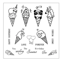 2022 new cartoon ice cream clear stamp seal for diy scrapbookingphoto album decorative clear stamps sheets