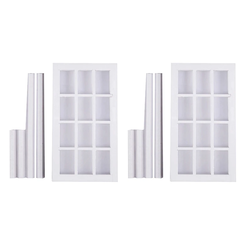 

2X 1:12 Scale Wooden Miniature Dollhouse 12 Field Window Frame White