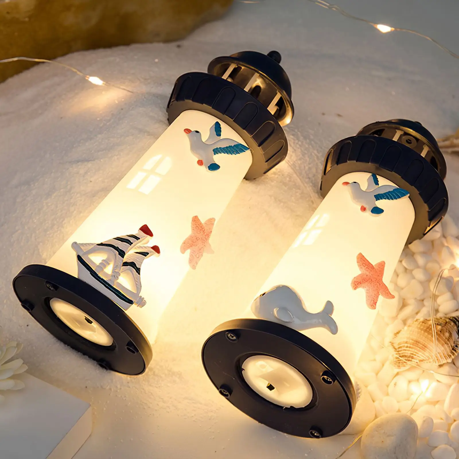 

1pcs Lighthouse LED Light Garden Beacon Lamp 360 Degree Rotating Home Decor Ocean Lighthouse Night Light LED Lighting Lighthouse