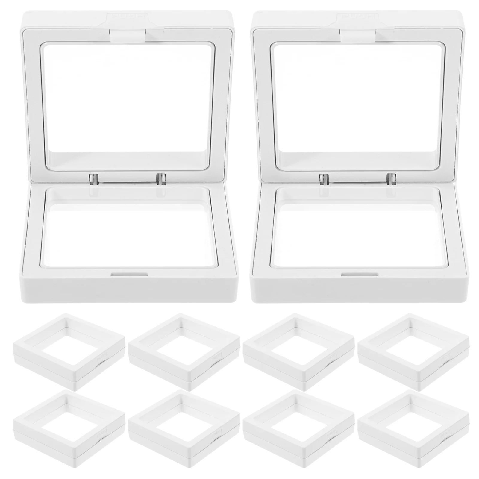 

10 Pcs Jewelry Box Display Stand Ring Case Rack Portable Film Travel Organizer Medal Floating Frame Prop