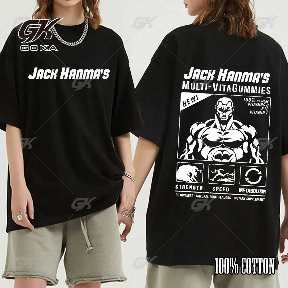 Летние мужские футболки с принтом японского аниме Baki Hanma The Grappler повседневная