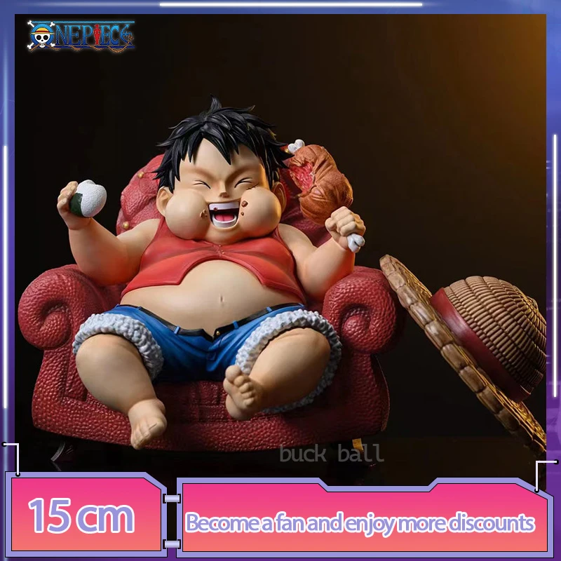 

One Piece Luffy Roronoa Zoro Sanji Anime Figure Sitting Fat House Serie Action Figurine Pvc Model Doll Ornament Toy Kids Gifts