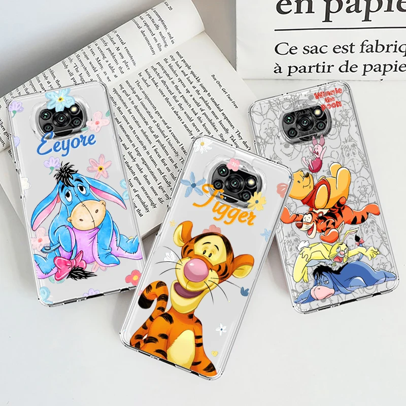 

Pooh Bear Cartoon Cute For Xiaomi Poco X5 C55 C50 M5 M4 X4 X3 F3 GT NFC M3 C3 M2 X2 Pro Silicone Transparent Phone Case Fundas