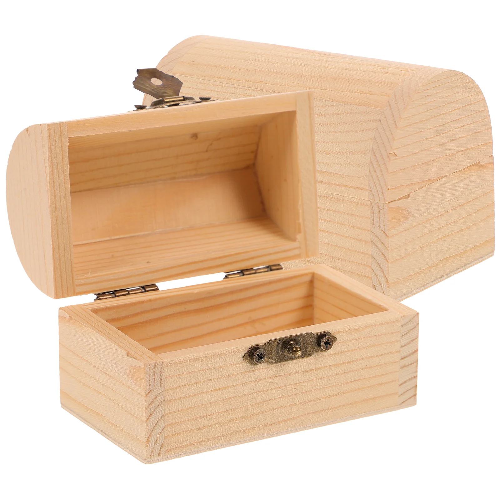 

2 Pcs Pirate Treasure Wooden Box Earring Storage Organizer Necklace Child Toys