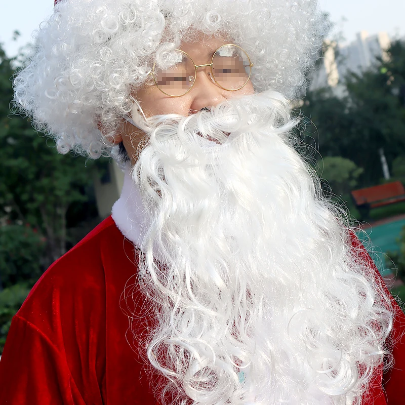 10Pcs/Lots Santa Claus Cosplay Costumes Beard Hat Belt Men Gold Velvet Material Fancy Dress In Christmas Cape for Women Suit