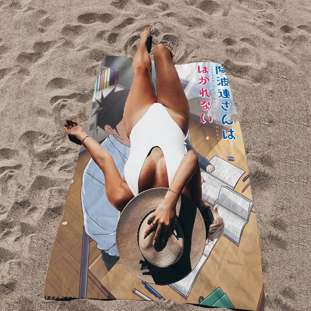 Anime Aharen San Wa Hakarenai Microfiber Printed Beach Towel Mountain Climbing Yoga Swimming Running Absorbent Soft