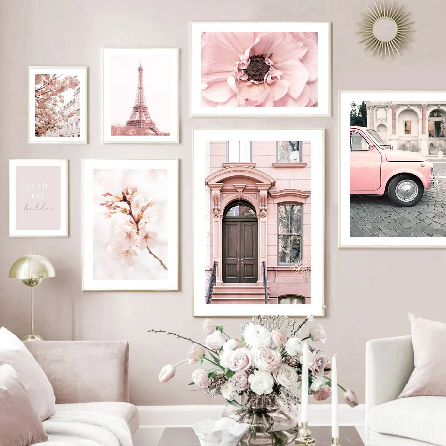 Винтажная Настенная картина с изображением Парижской башни цветов магазина