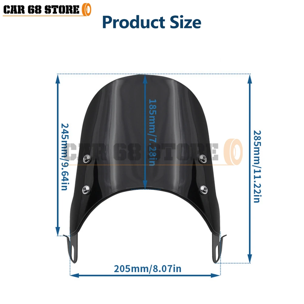 Черный/прозрачный мотоциклетный компактный спортивный ветровой отражатель на