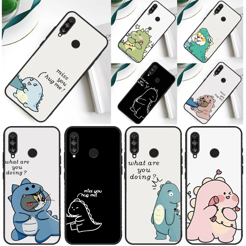 Парный милый чехол с динозавром для Huawei Honor X8 X7 50 Magic4 P50 Pro P30 P40 P20 Lite P Smart 2021 Nova 5T |