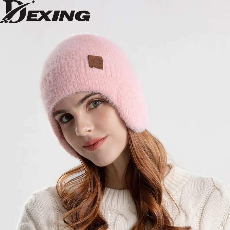 

Осенне-зимние Новые Вязаные шапки шапка унисекс утолщенный теплый пуловер с защитой ушей шапка уличная шерстяная шапка с защитой от холода