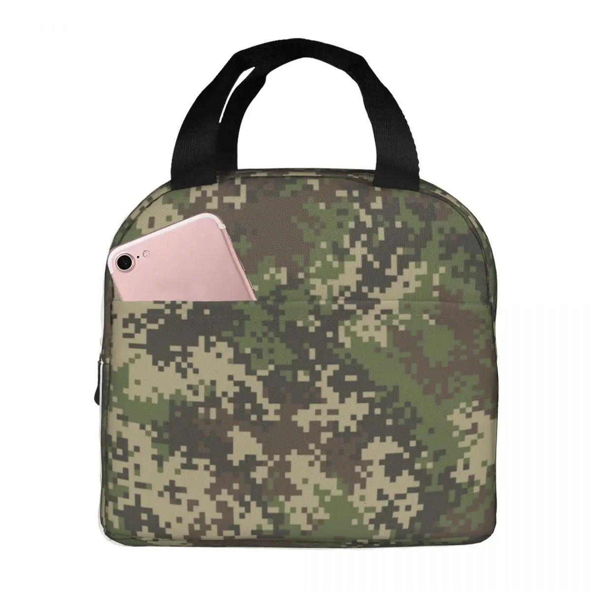 Camo Camouflage Army Lunch Bags Portable Insulated Oxford Cooler Military Pattern Thermal Food Picnic Lunch Box for Women Girl
