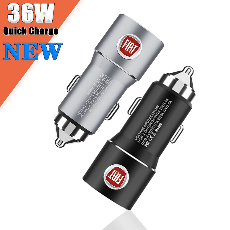 

1 шт. 36 Вт автомобильное зарядное устройство адаптер для быстрой зарядки прикуривателя для Fiat 500 Ducato Punto Grande Punto Panda Tipo Bravo аксессуары