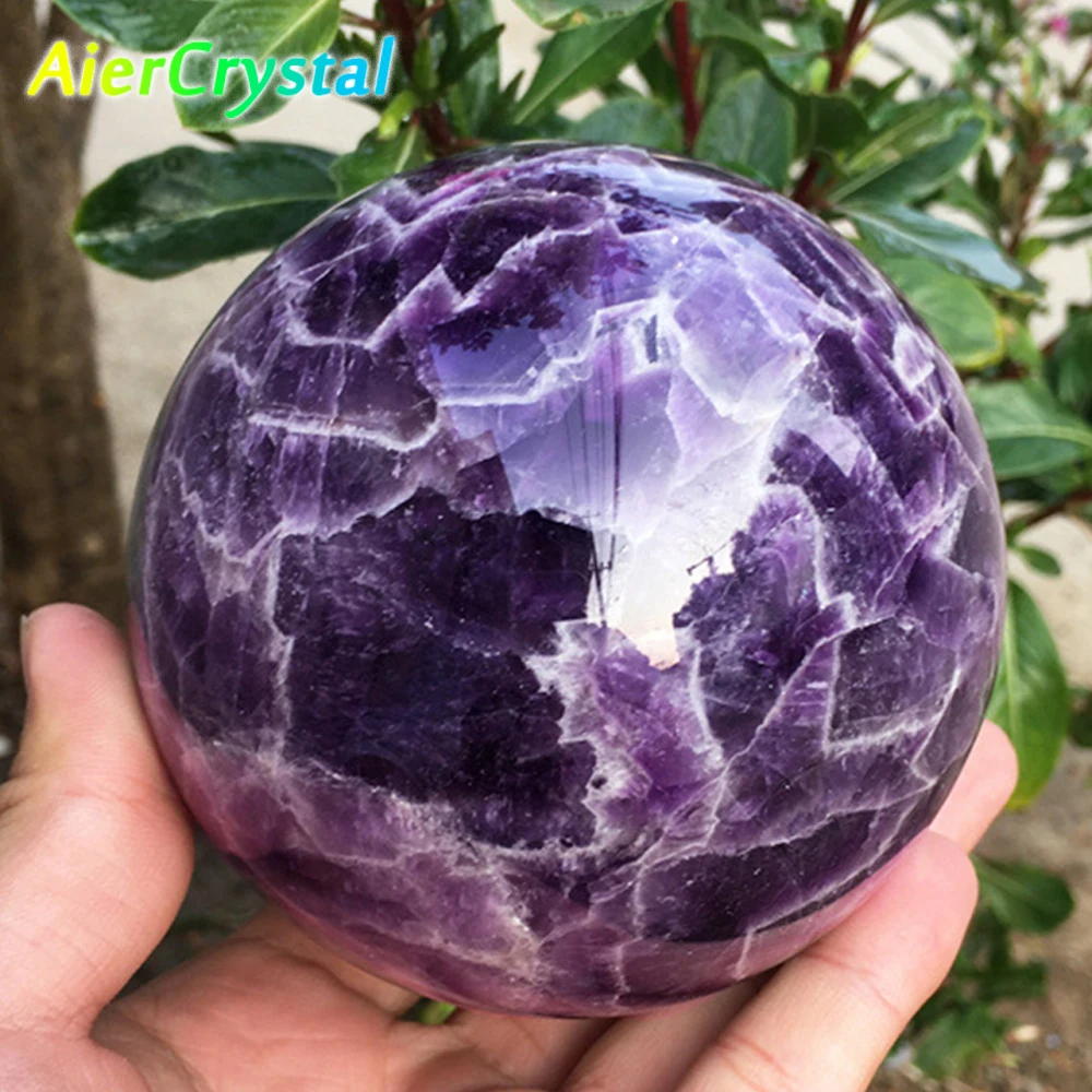 Natural Dream Amethyst Ball Polished Massage Sphere Ball Reiki Healing Stone Crafts Room Decor Crystal Globe Souvenir Gift 4-7cm