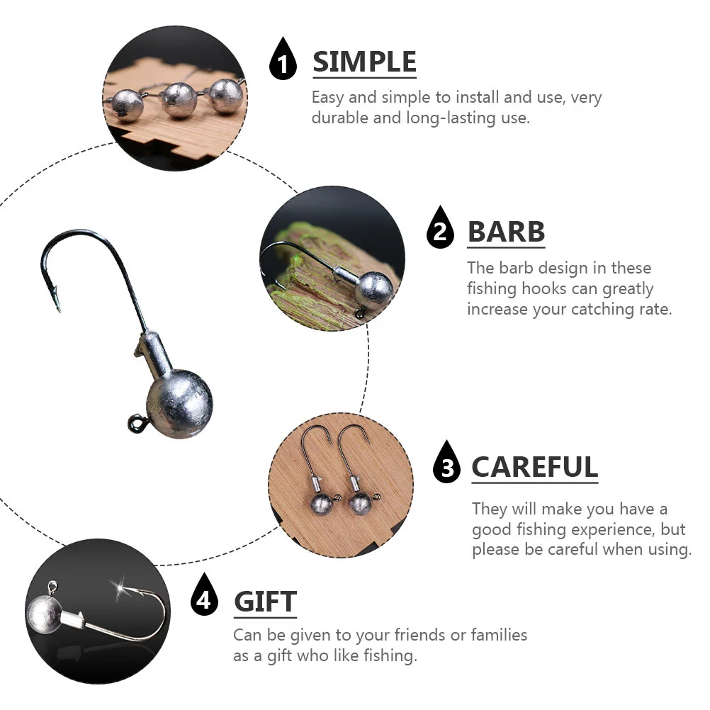 

Bait Lures Hard Hooks Metal Hook Tackle Lure Jig Trout Spinnerbait Freshwater Pike Bass Spoon Artificial Weighted Saltwater Head