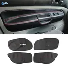 Для VW Golf 4 MK4 Bora Jetta 1998 1999 2000 - 2005 LHD 4 шт. Внутренняя дверь подлокотник панель Крышка отделка замша кожа с красной линией