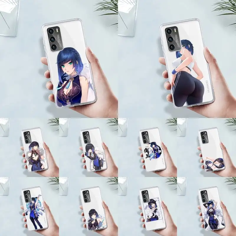 

yelan genshin impact Phone Case Transparent for Huawei P20 30 40 mate 20 30 40 lite pro P smart honor 8a 8x 9x 10i
