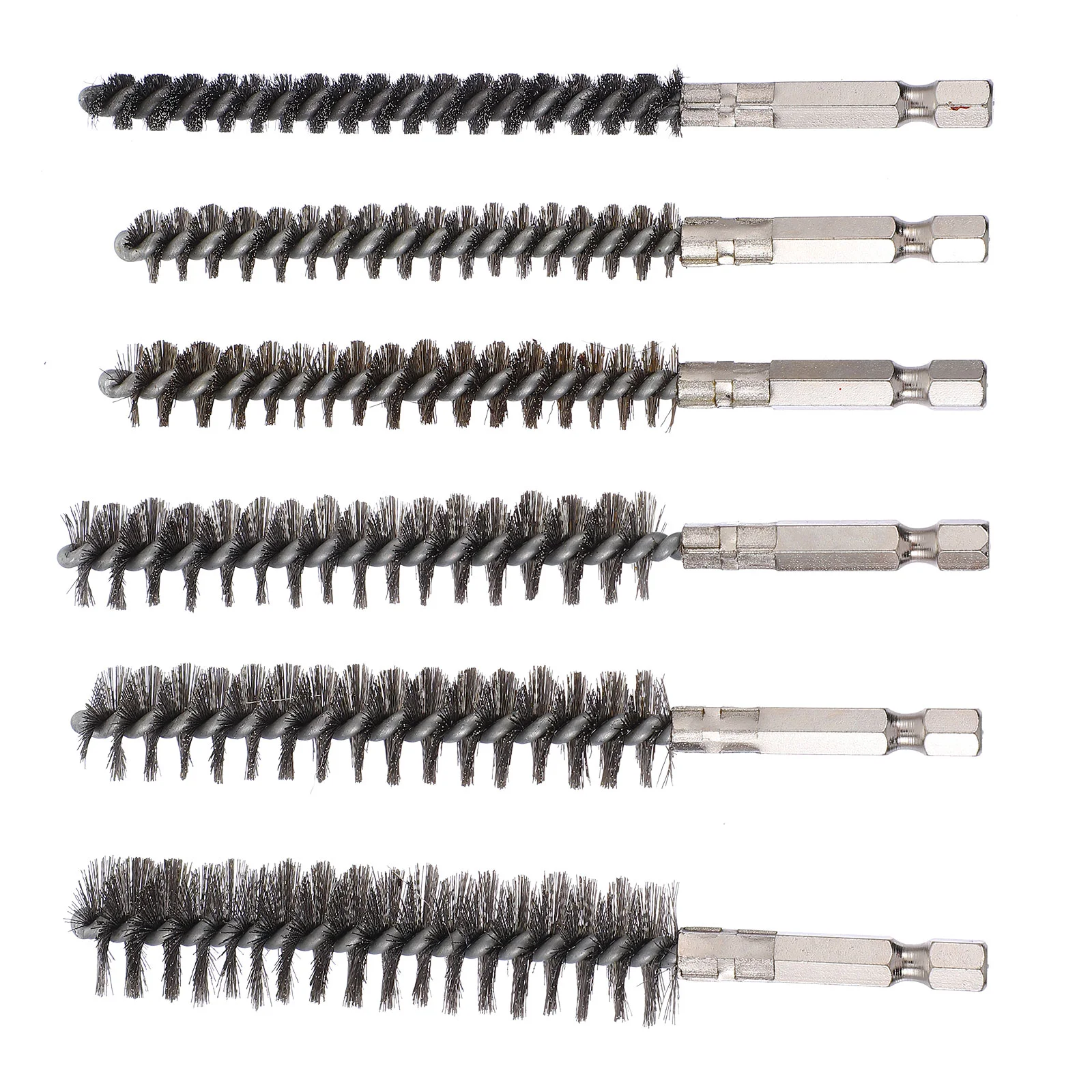 

6pcs Wire Brush Drill Bore Cleaning Brush Set with Hex Shanks Stainless Steel Wire Twisted Brush