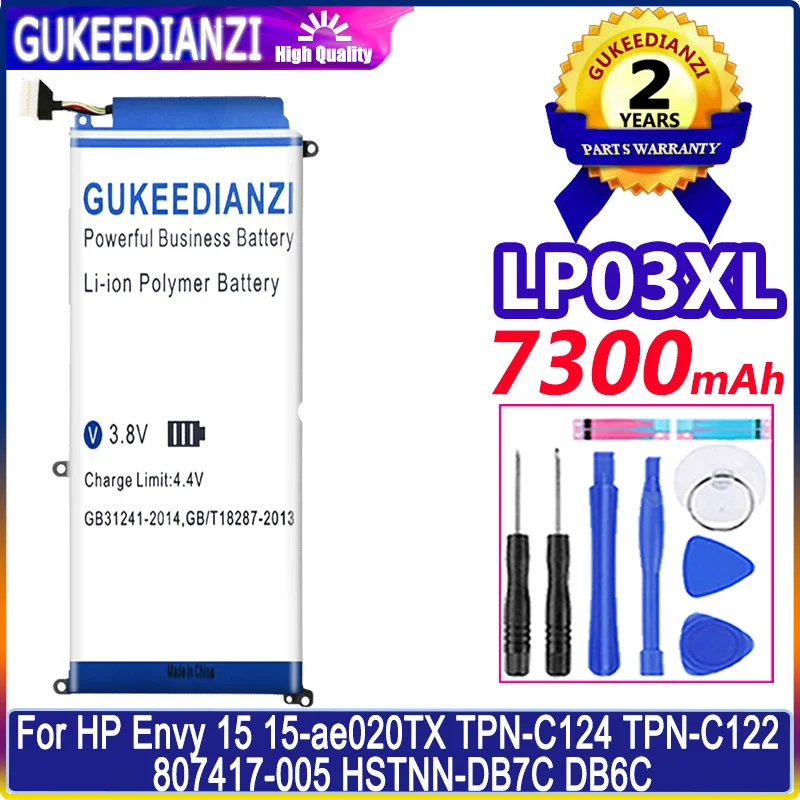 

Аккумулятор GUKEEDIANZI 7300mAh LP03XL для HP Envy 15 15-ae020TX TPN-C124 807417-005 TPN-C122 DB6C Envy15