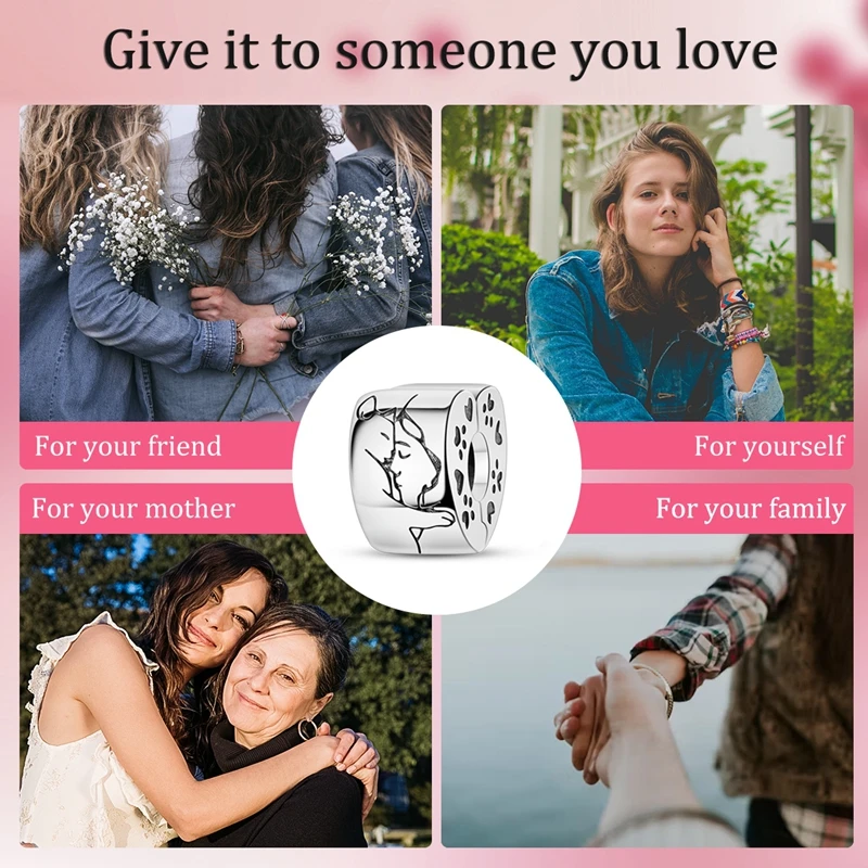 Браслеты Pandora женские из серебра 925 пробы с подвеской в виде кошки и девушки