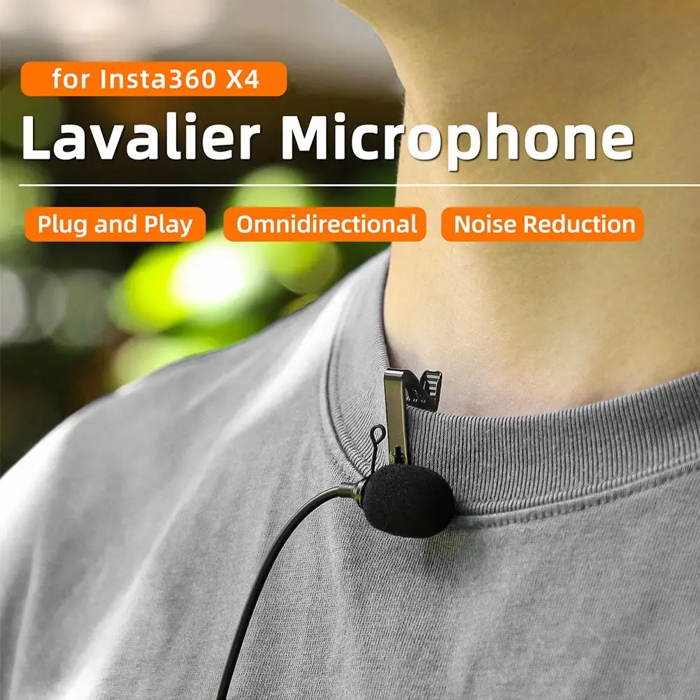 Петличный микрофон для камеры Insta360 X4 панорамная камера записывающий с