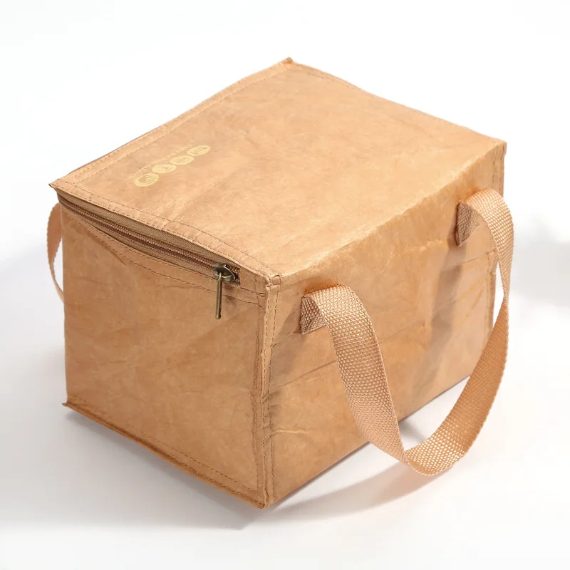 

Foldable Reusable Leakproof Food Container Large Capacity Lunch Bag Waterproof Thermal Insulation Kraft Paper Aluminum Foil