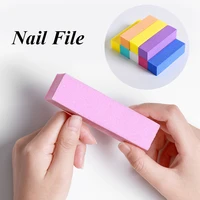 double sided mini nail file blocks colorful sponge nail polish sanding buffer strips polishing manicure art tools