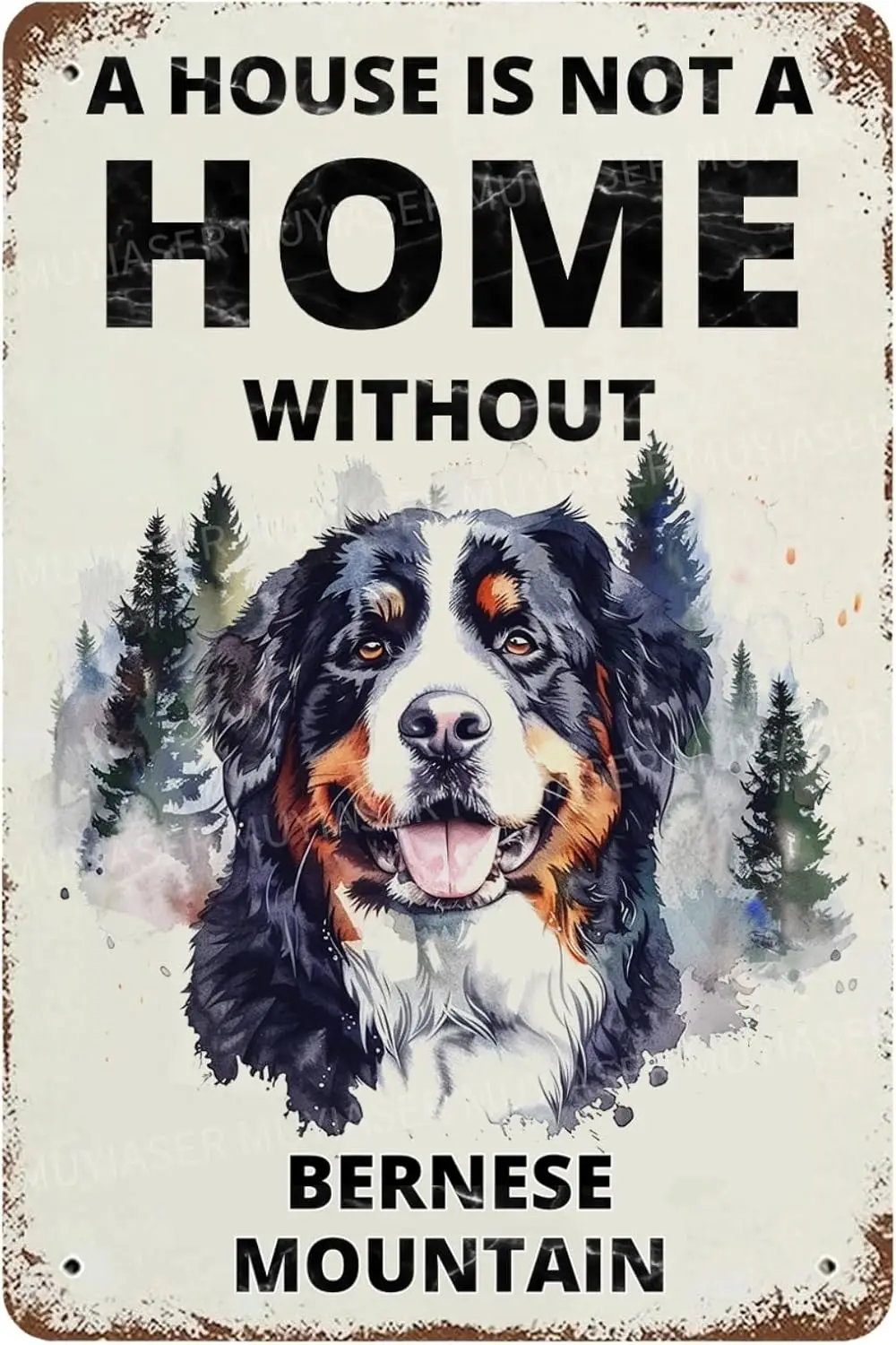 Metl Tn Sgn House s Not Home Wthout Bernese Mountn Vntge Sgns Retro lumnum для комнаты Grden Door Br Cfe Decor 8